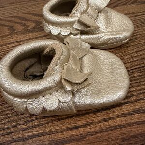 Gold Leather Freshly Picked Baby Moccasins